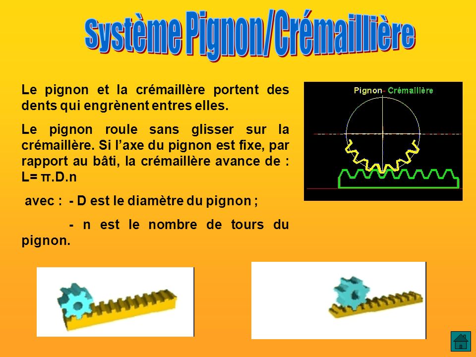 Système Pignon/Crémaillière