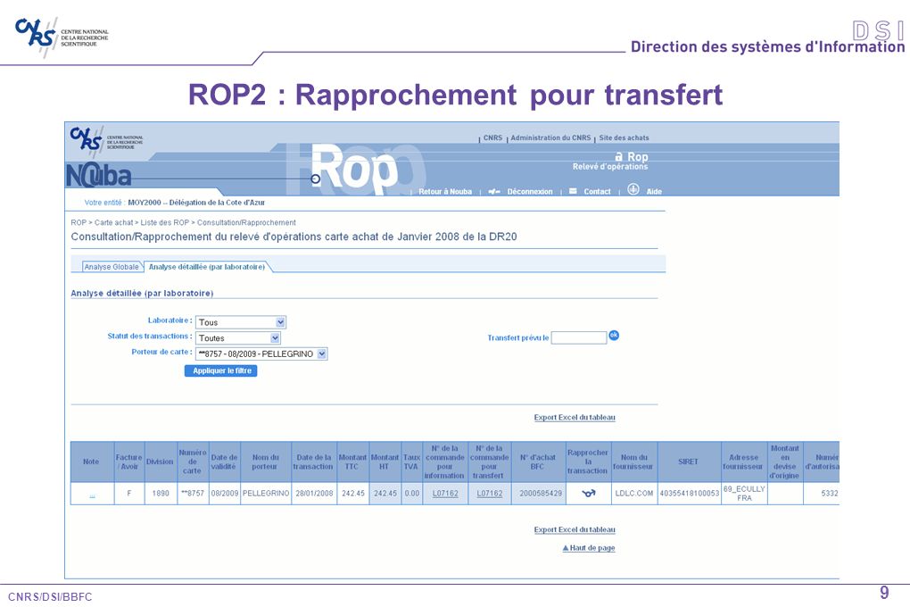 ROP2 : Rapprochement pour transfert