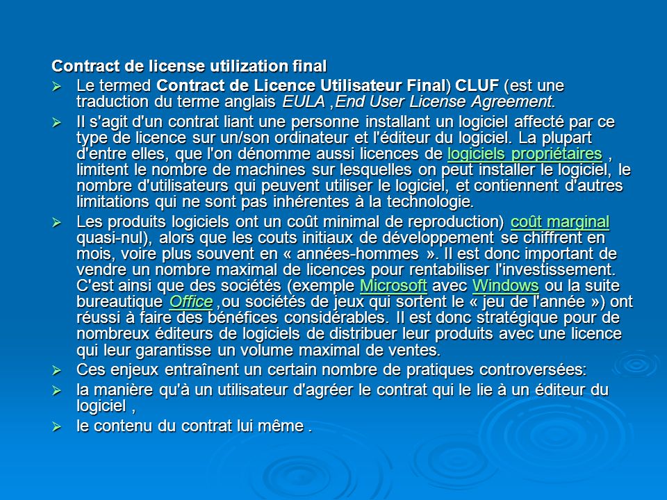 Contract de license utilization final