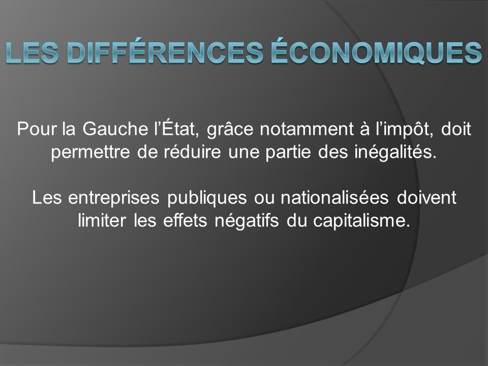 Les différences économiques