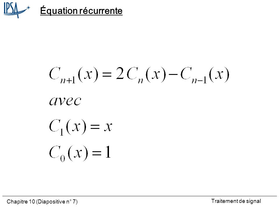 Équation récurrente