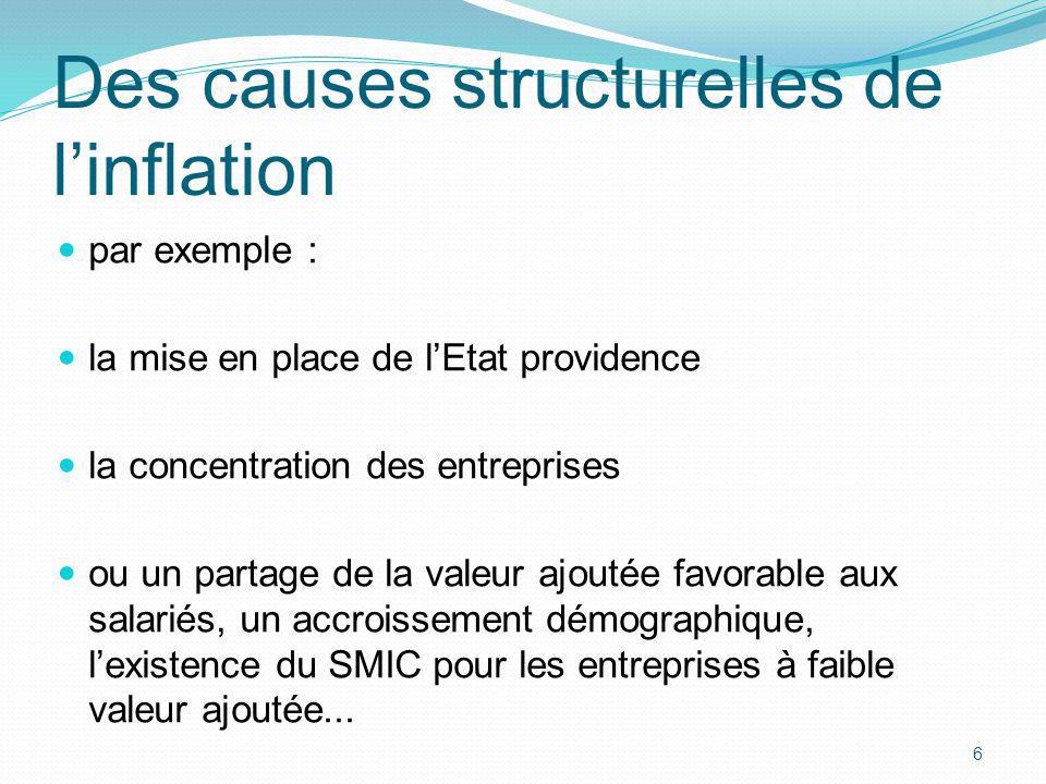 Des causes structurelles de l’inflation