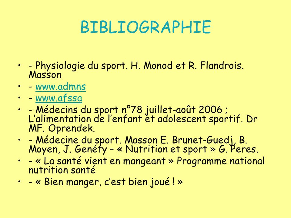 BIBLIOGRAPHIE - Physiologie du sport. H. Monod et R. Flandrois. Masson