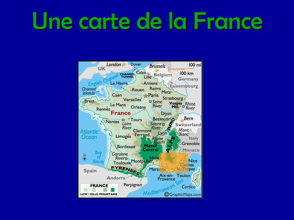 Une carte de la France