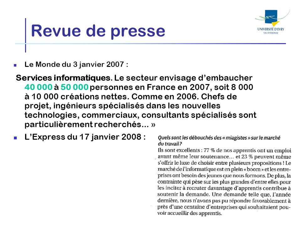 Revue de presse Le Monde du 3 janvier 2007 :