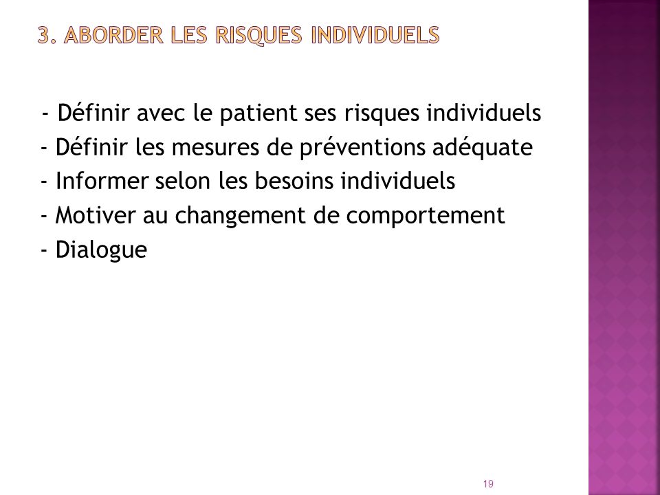 3. Aborder les risques individuels