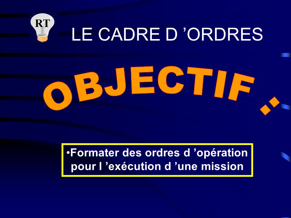 Formater des ordres d ’opération pour l ’exécution d ’une mission