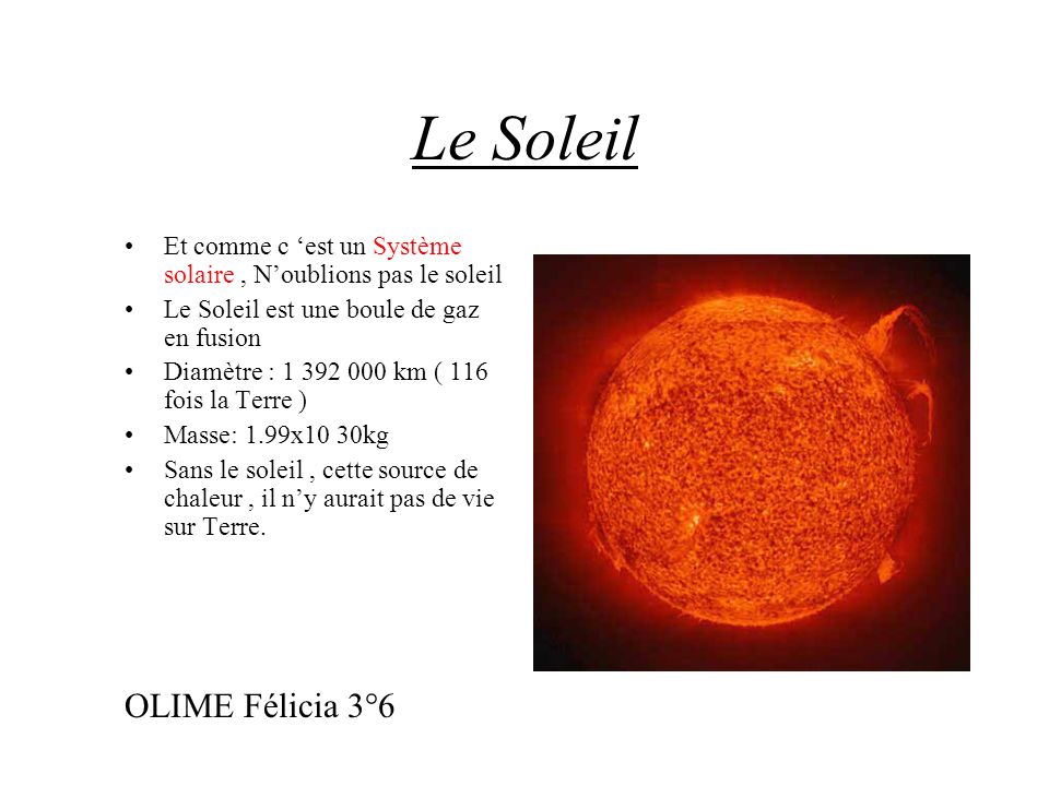 Le Soleil OLIME Félicia 3°6