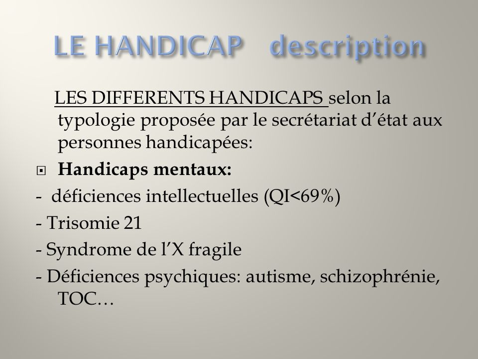 LE HANDICAP description