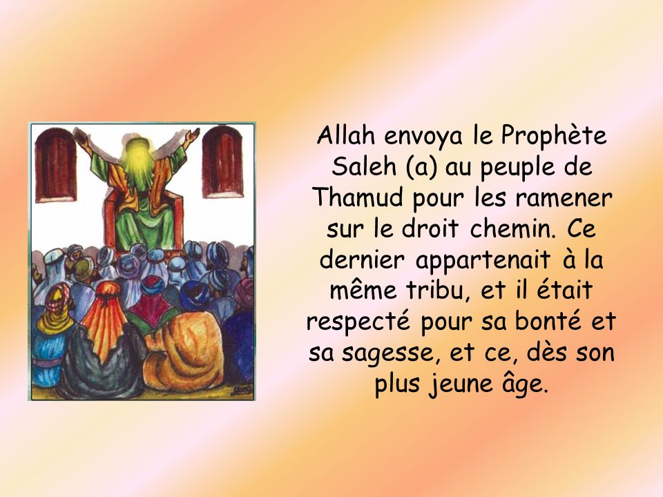 Allah envoya le Prophète Saleh (a) au peuple de Thamud pour les ramener sur le droit chemin.