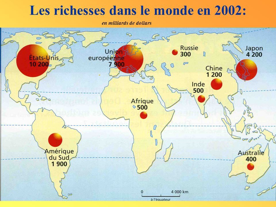 Les richesses dans le monde en 2002: