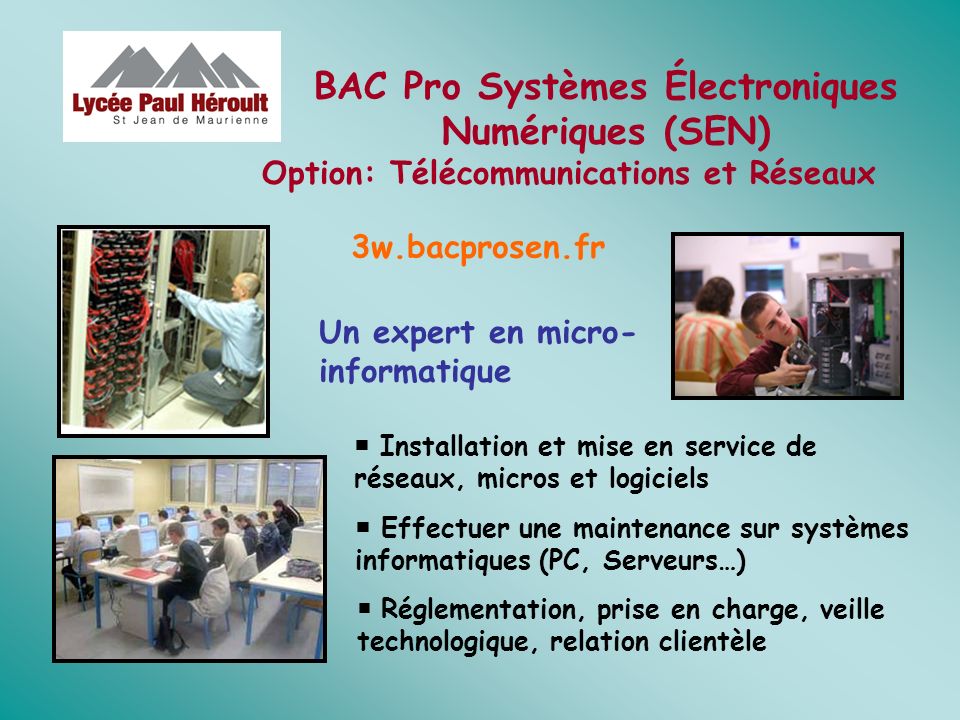 BAC Pro Systèmes Électroniques Numériques (SEN)