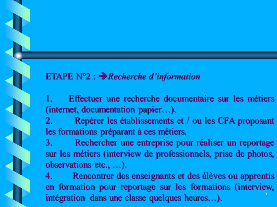ETAPE N°2 : Recherche d’information