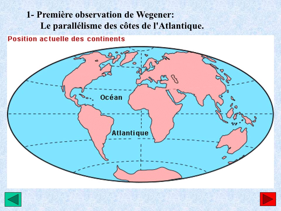 1- Première observation de Wegener: