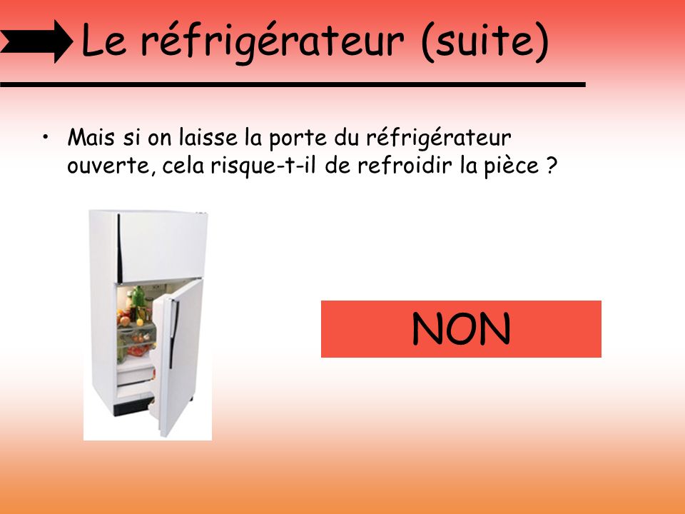 Le réfrigérateur (suite)