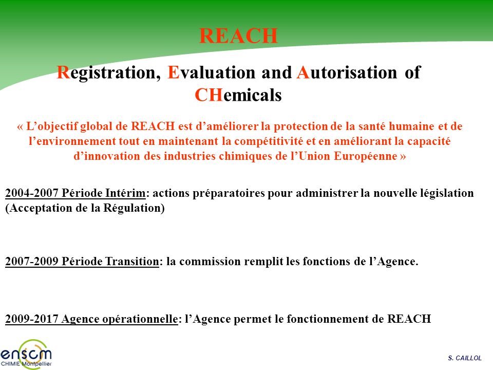 Registration, Evaluation and Autorisation of CHemicals