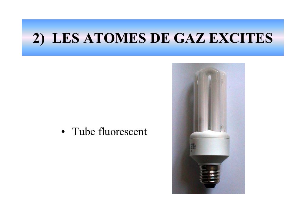 2) LES ATOMES DE GAZ EXCITES