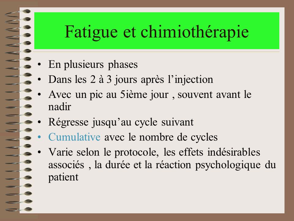 Fatigue et chimiothérapie