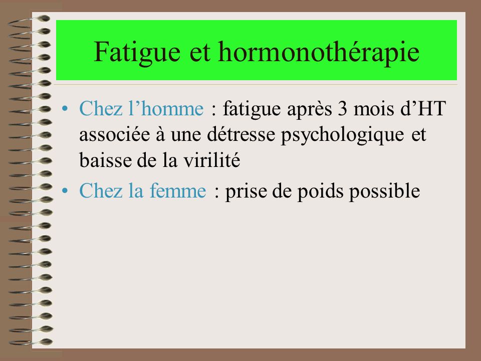 Fatigue et hormonothérapie