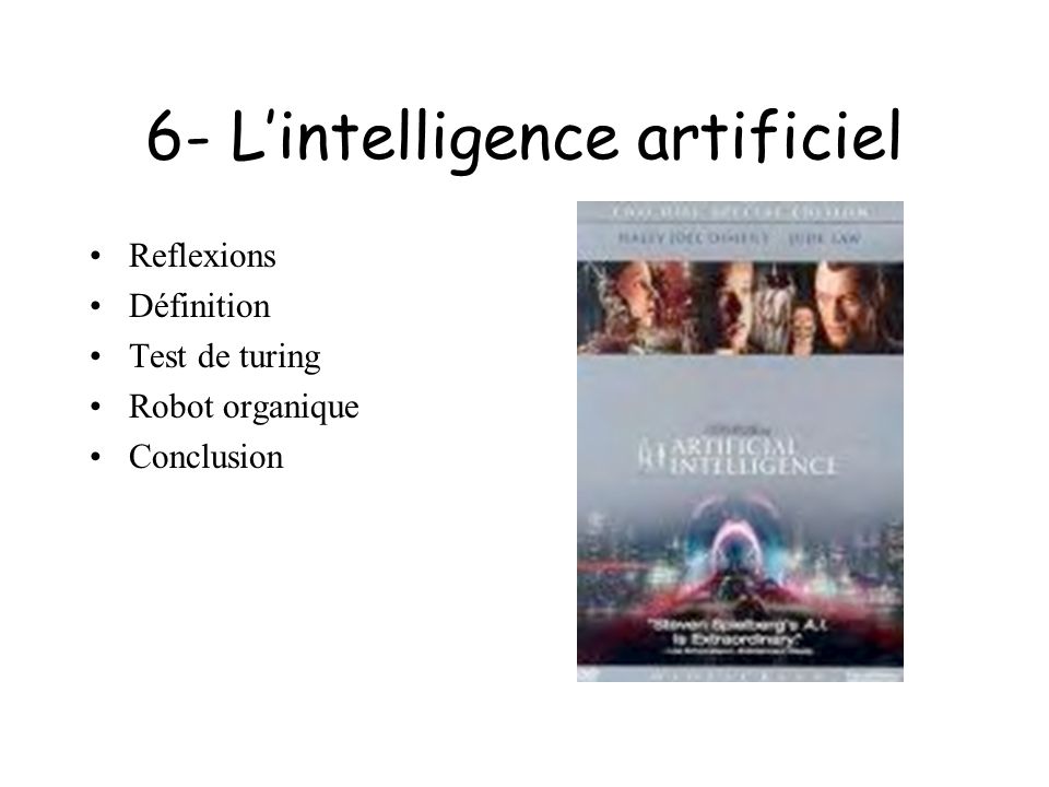 6- L’intelligence artificiel
