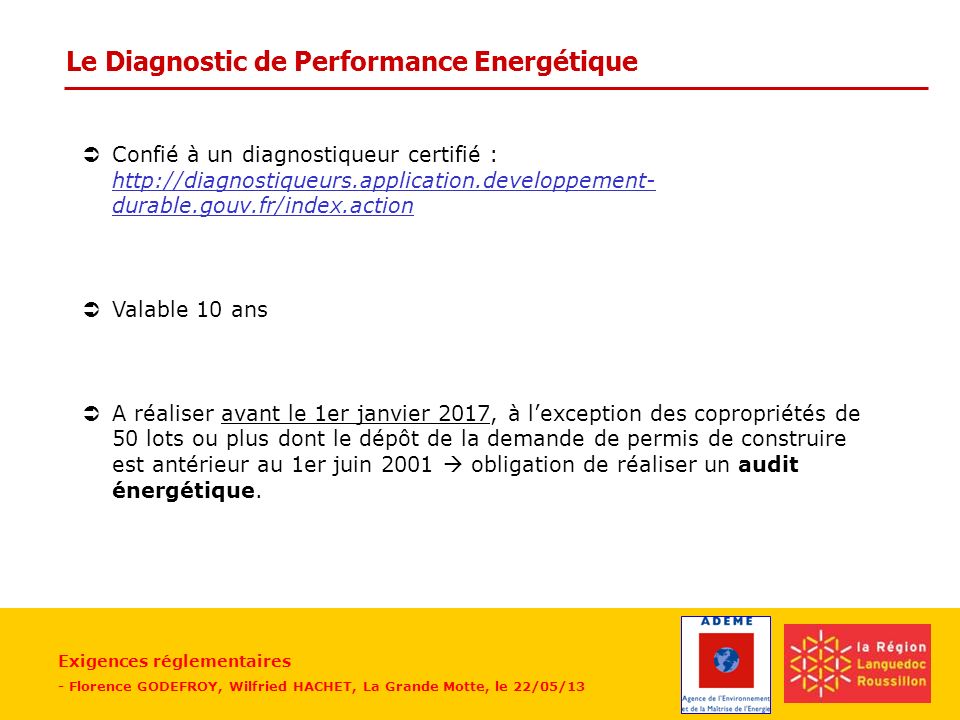 Le Diagnostic de Performance Energétique