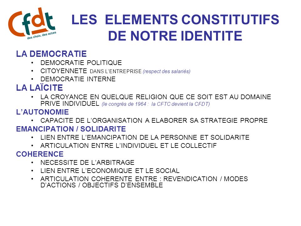 LES ELEMENTS CONSTITUTIFS DE NOTRE IDENTITE