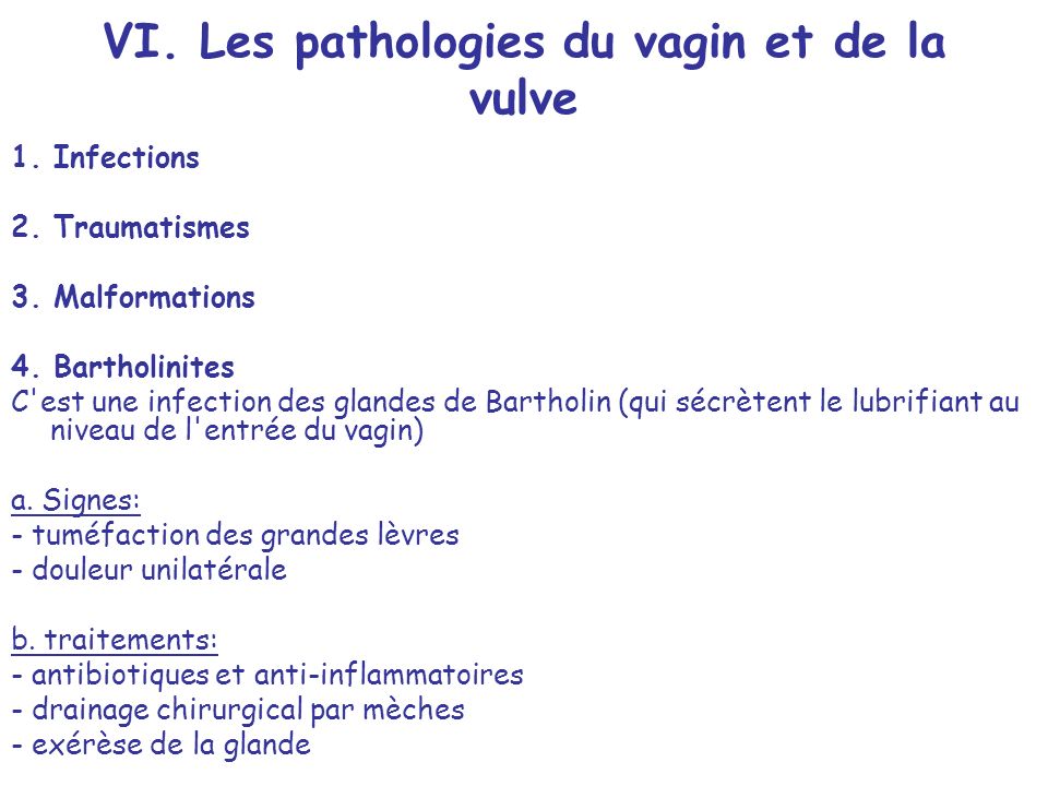 VI. Les pathologies du vagin et de la vulve