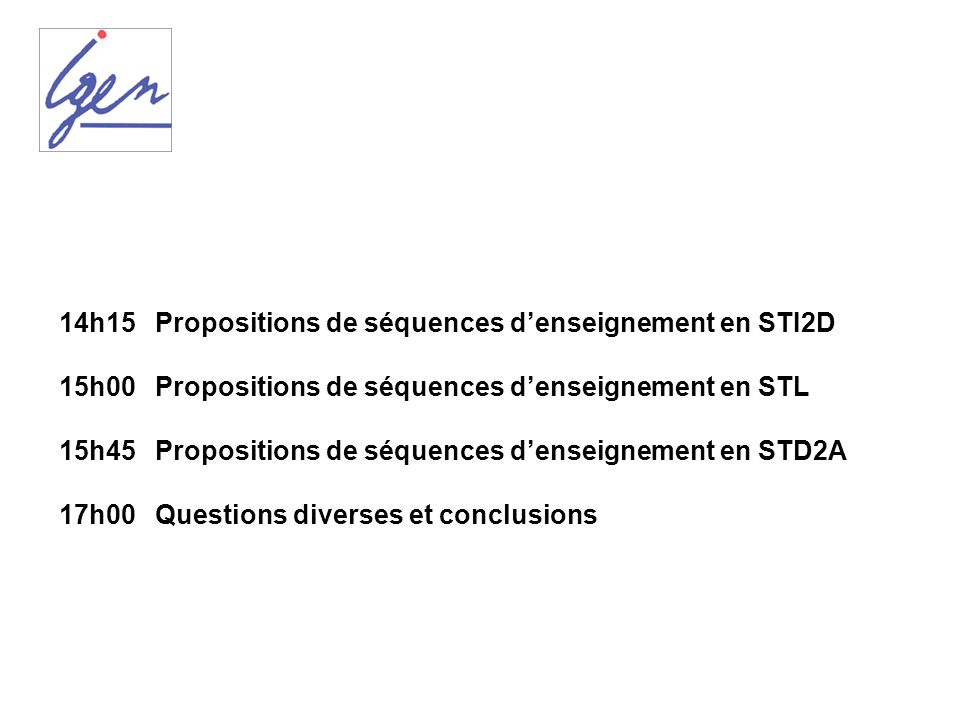 14h15 Propositions de séquences d’enseignement en STI2D