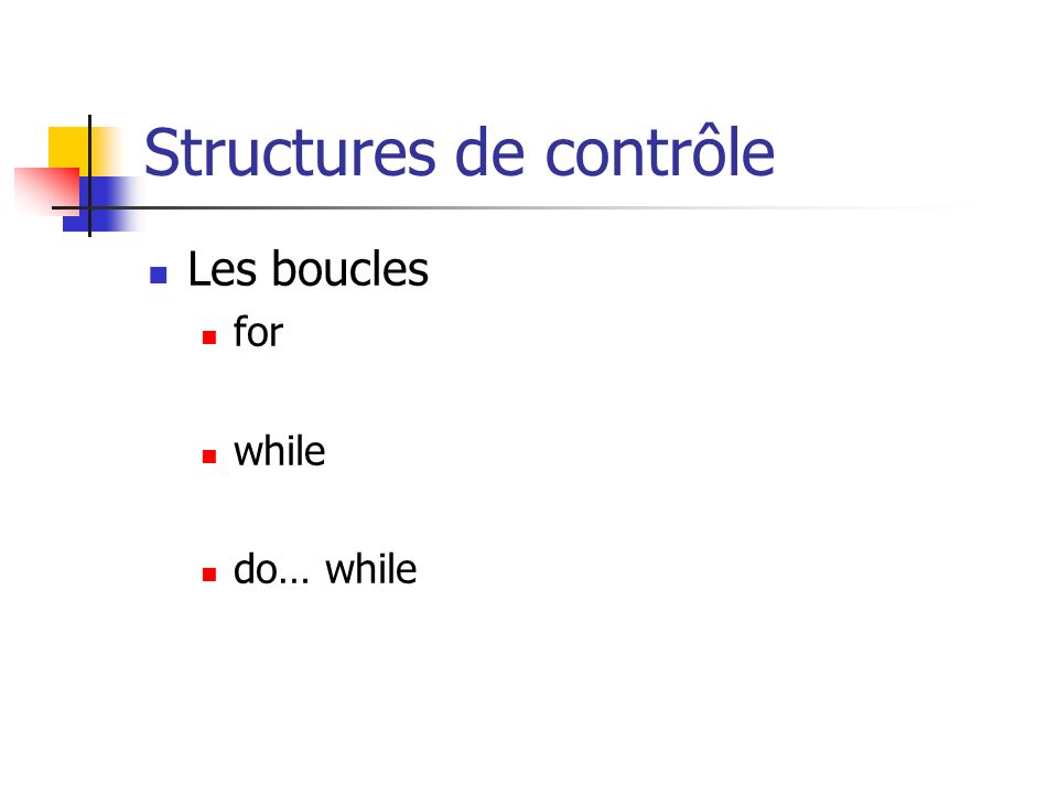 Structures de contrôle