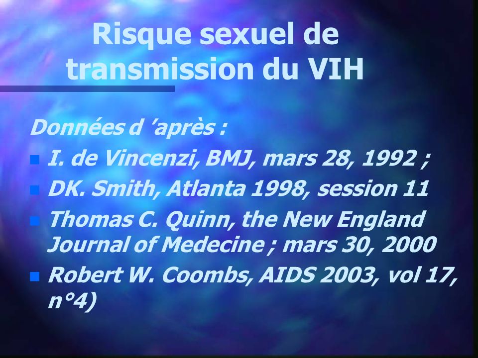 Risque sexuel de transmission du VIH