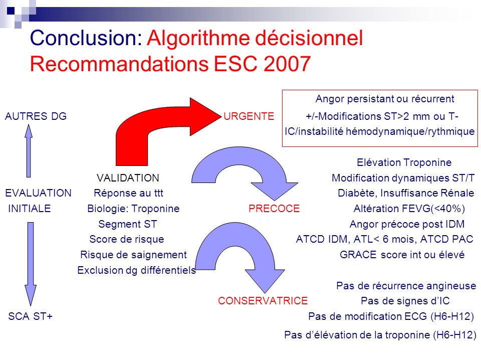 Conclusion: Algorithme décisionnel Recommandations ESC 2007
