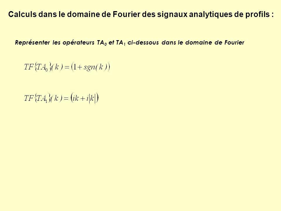 Calculs dans le domaine de Fourier des signaux analytiques de profils :