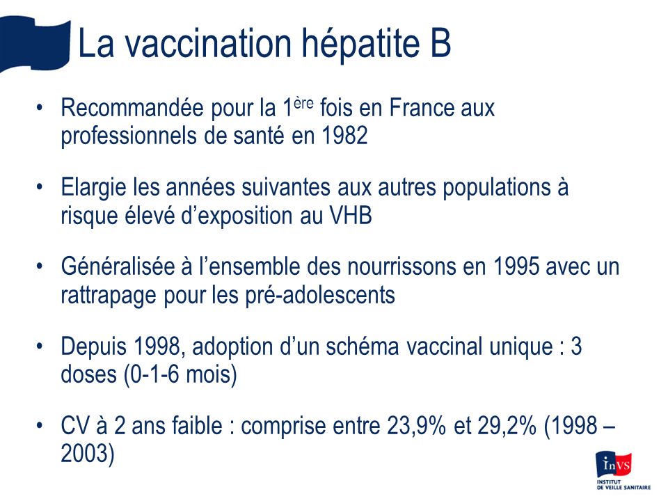 La vaccination hépatite B