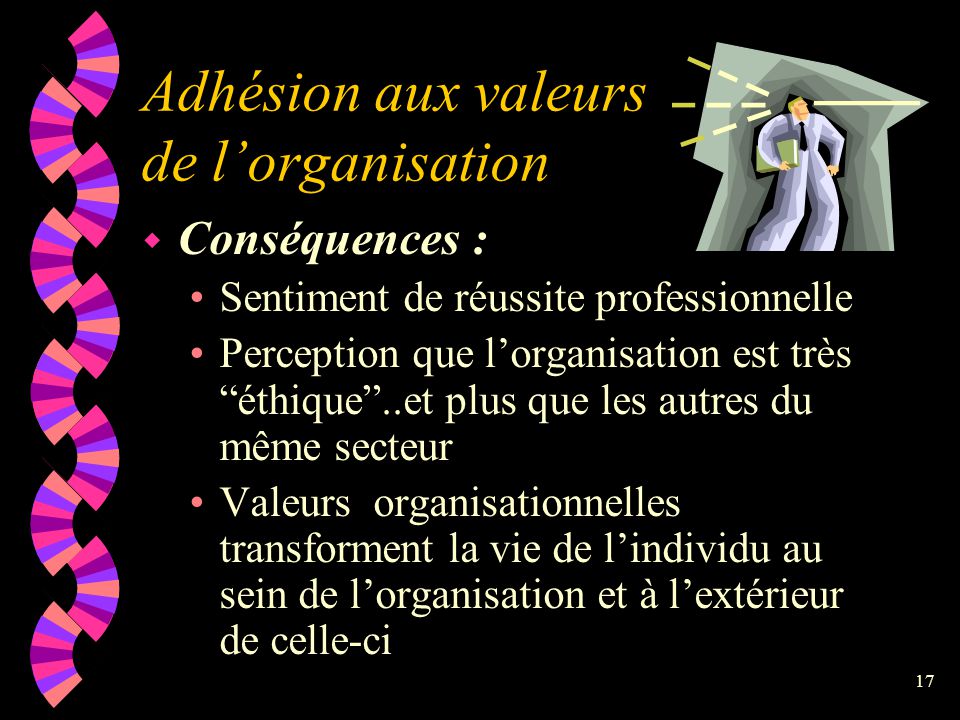 Adhésion aux valeurs de l’organisation