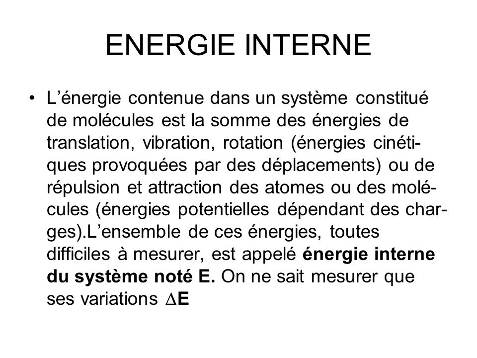 ENERGIE INTERNE