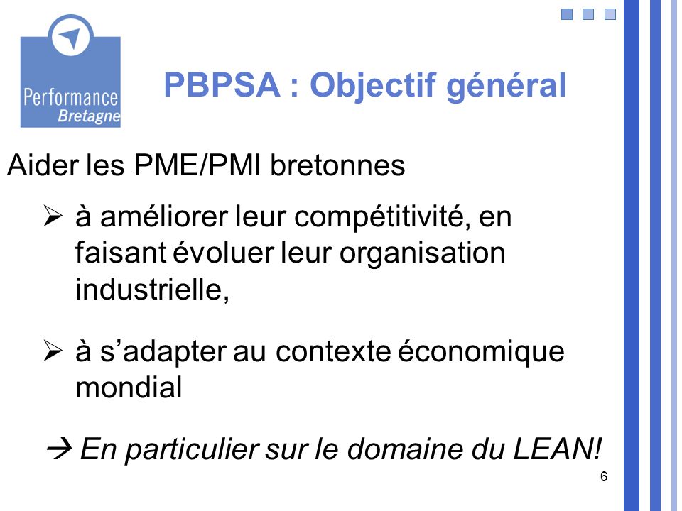 PBPSA : Objectif général