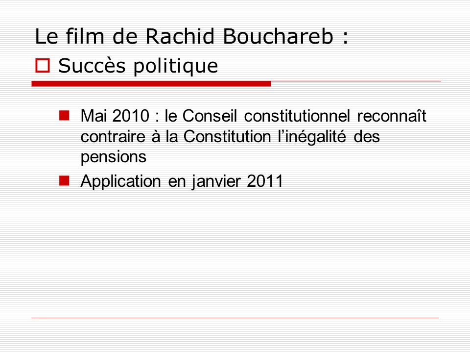 Le film de Rachid Bouchareb :