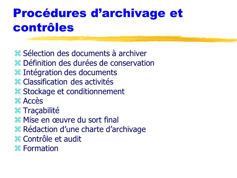 Exemple de procédure d'archivage des documents - Docaposte