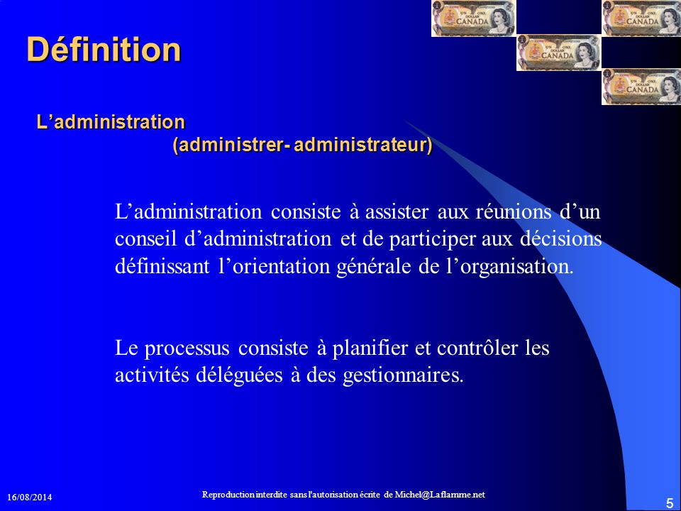 L’administration (administrer- administrateur)