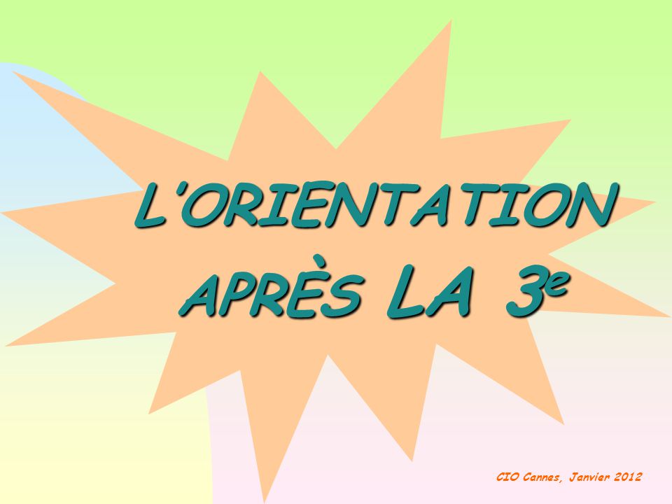 L’ORIENTATION APRÈS LA 3e - Ppt Télécharger