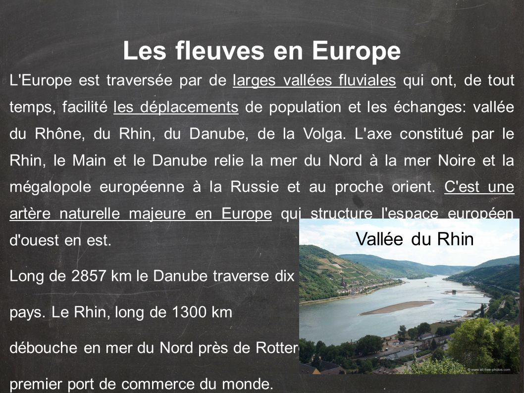 Les fleuves en Europe Vallée du Rhin