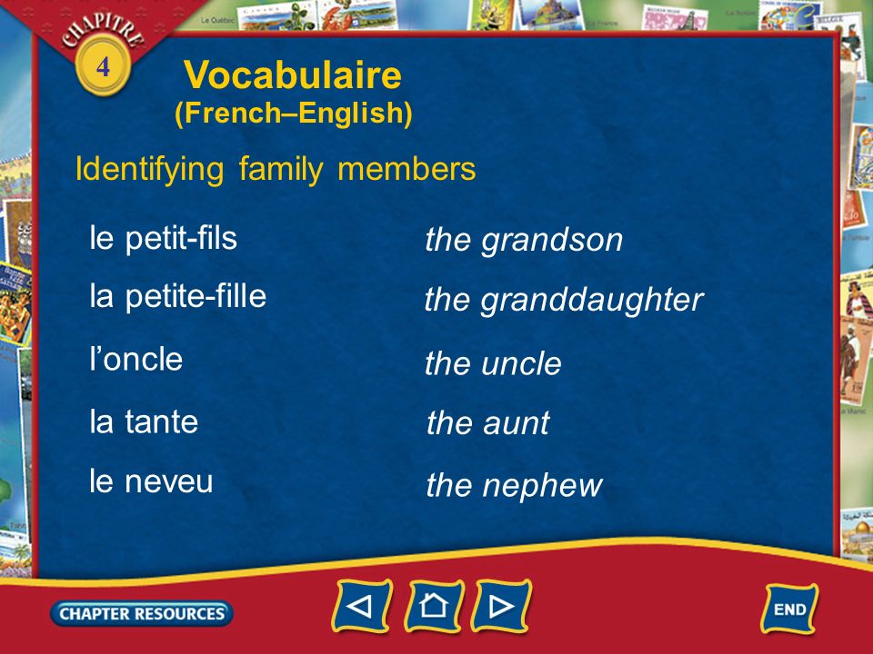 Vocabulaire Identifying family members le petit-fils the grandson