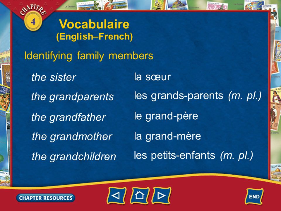 Vocabulaire Identifying family members the sister la sœur