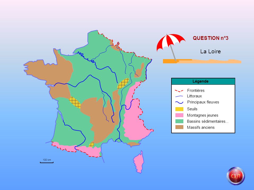 La Loire QUESTION n°3 Légende Frontières Littoraux Principaux fleuves