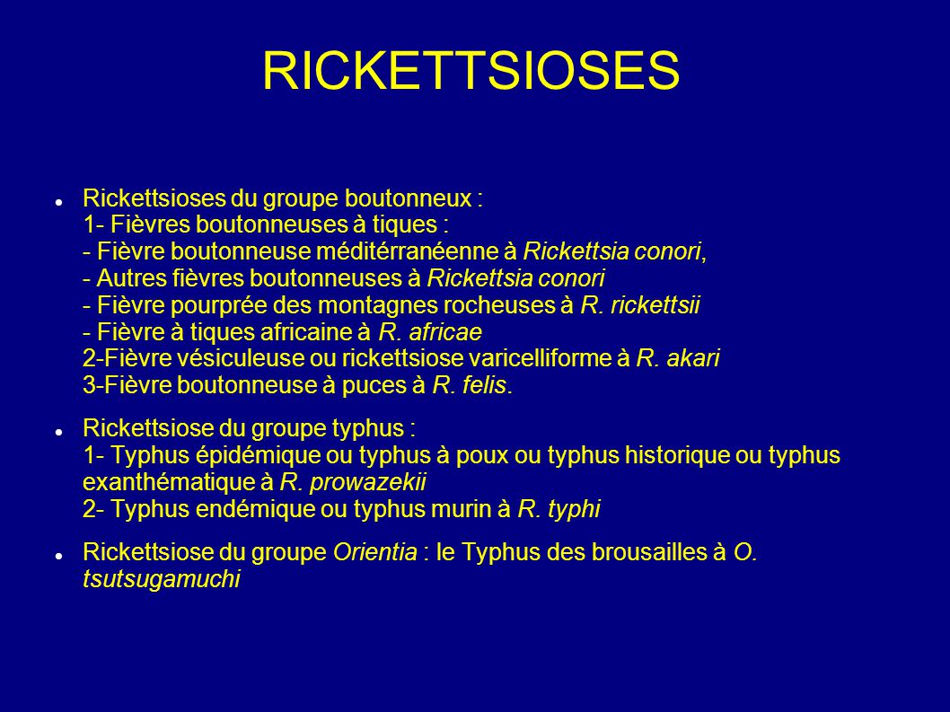 RICKETTSIOSES. - ppt video online télécharger