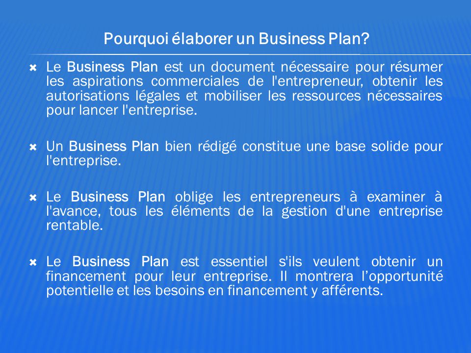 le business plan