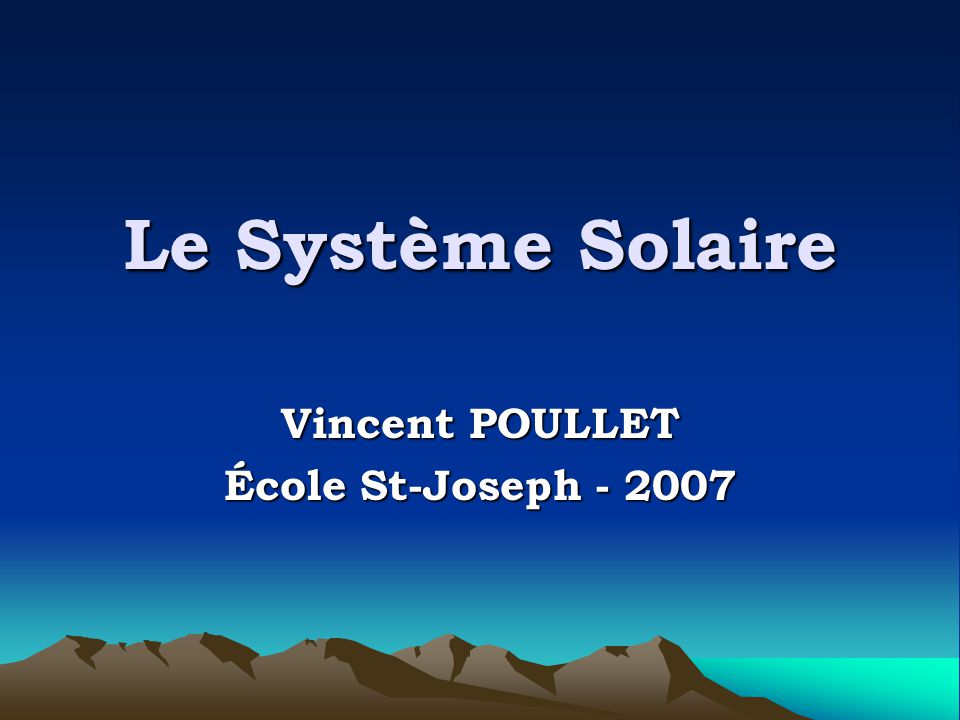 Vincent POULLET École St-Joseph