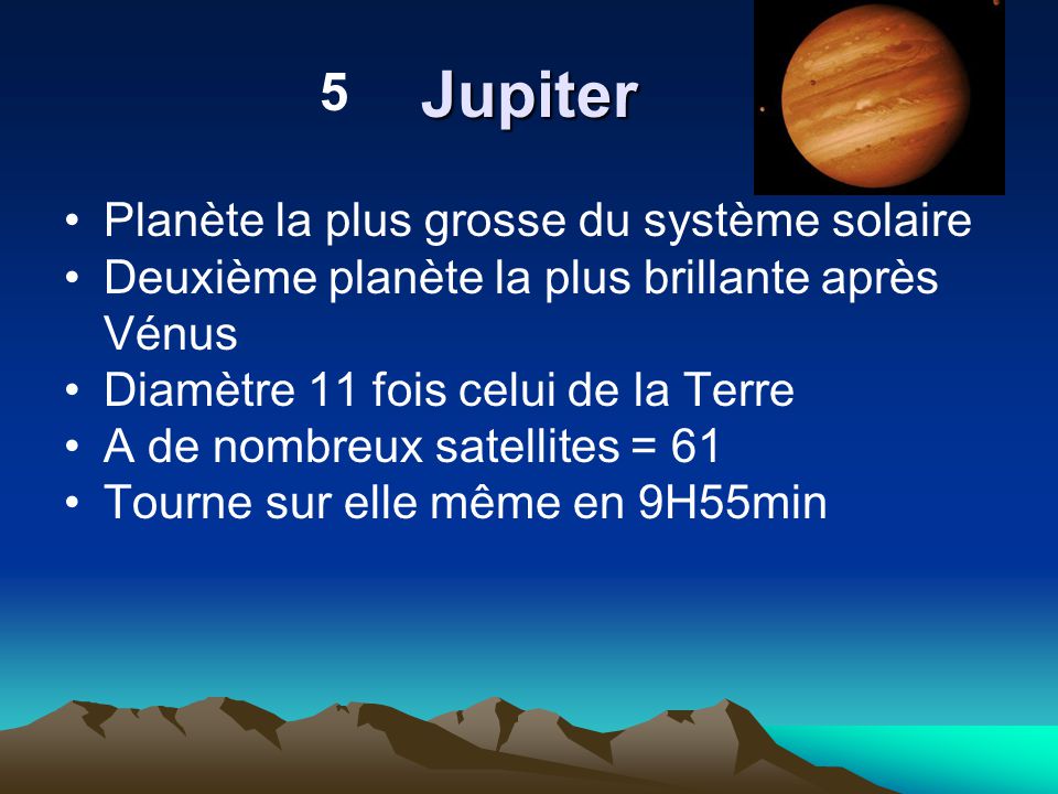 Jupiter 5 Planète la plus grosse du système solaire