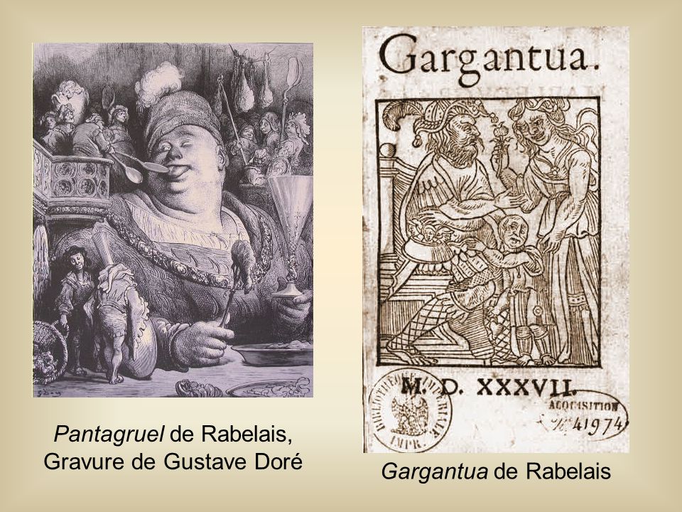 Pantagruel de Rabelais, Gravure de Gustave Doré Gargantua de Rabelais