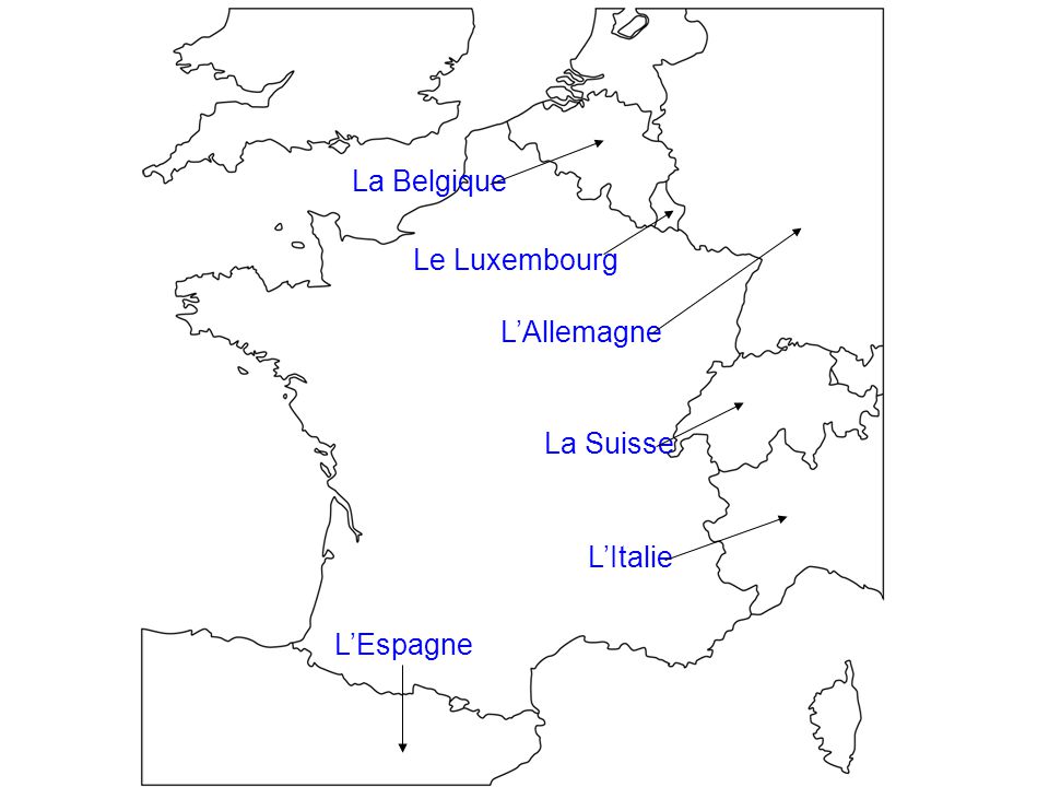 La Belgique Le Luxembourg L’Allemagne La Suisse L’Italie L’Espagne